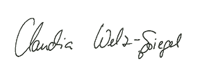 Claudia-Welz-Spiegel, Unterschrift